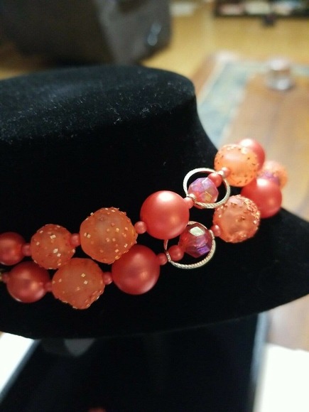 Vintage Made In Hong Kong Demi Parure Double Stranded Neckace And Earrings - Picture 5 of 10